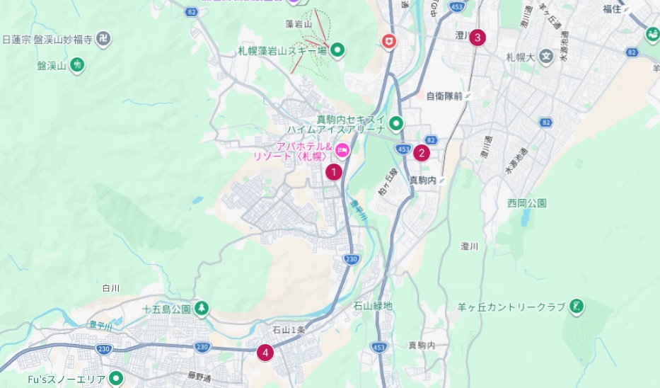 札幌市南区Googleマップ画像