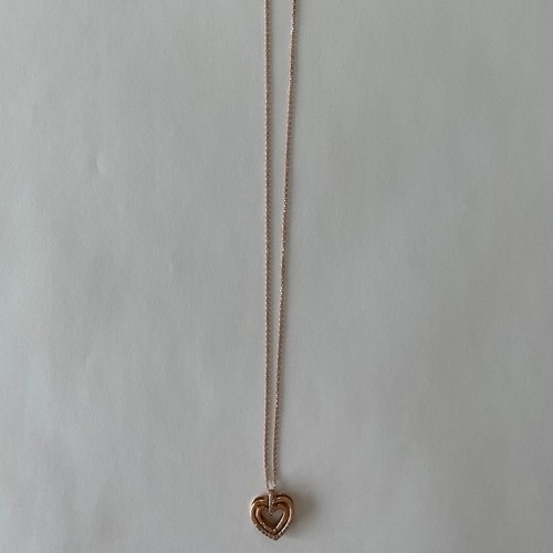 ミルフローラ　K10PG ハートダイヤモンドネックレス