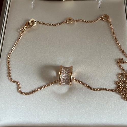 ブルガリ　B-ZERO1 パヴェダイヤネックレス　ピンクゴールド