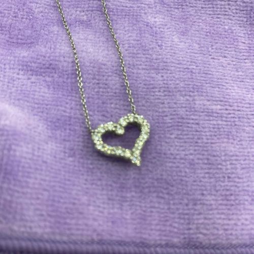 ティファニー　ダイヤモンド　オープンハートネックレス
