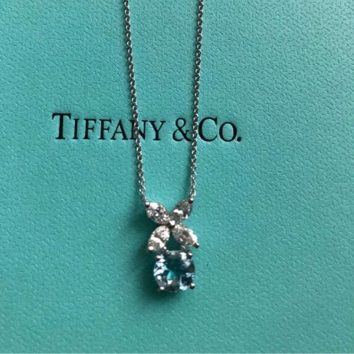ティファニー　ヴィクトリア　ダイヤモンドxアクアマリン　プラチナ