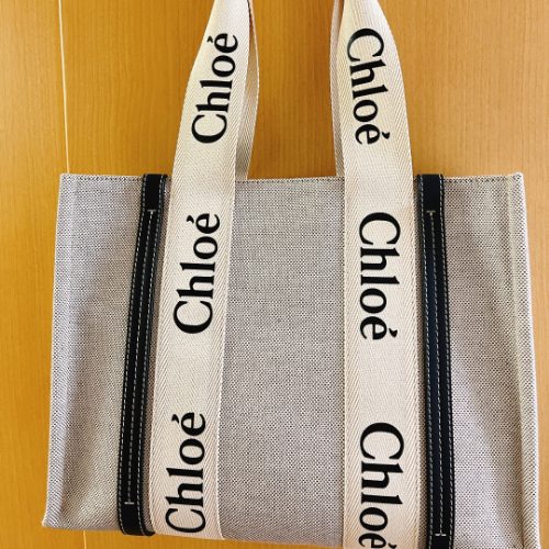 クロエ ウッディ トートバッグ ミディアム ネイビー