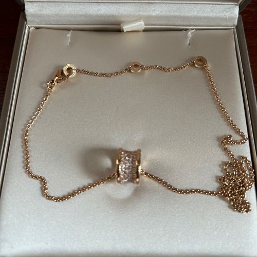 ブルガリ　B-ZERO1 パヴェダイヤネックレス　ピンクゴールド