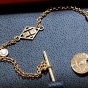 HERMES ガンバード ダイヤモンド ブレスレット K18PG