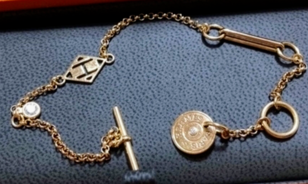 HERMES ガンバード ダイヤモンド ブレスレット K18PG