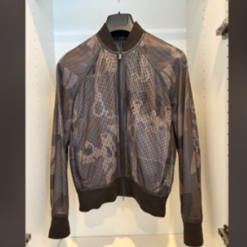 エルメス　リバーシブルブルゾン　カーフレザー　メッシュ　サイズ48