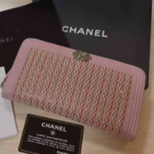 2017 ボーイシャネル ビジュー ピンク 財布