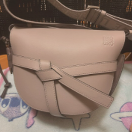 LOEWE ゲートデュアル バッグ スモール パールグレー