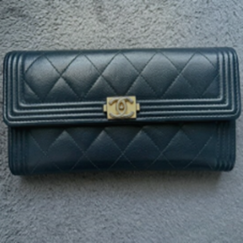 ボーイシャネル　長財布　ブラック