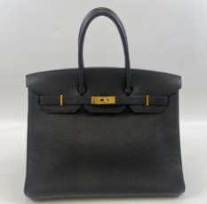 エルメス バーキン35 黒 トリヨンクレマンス GD金具 □I刻印