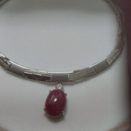 k18WG ルビー ダイヤモンドネックレス