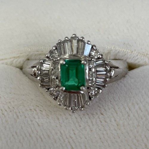 PT900 リング　エメラルド0.35 MD0.69 7.46g