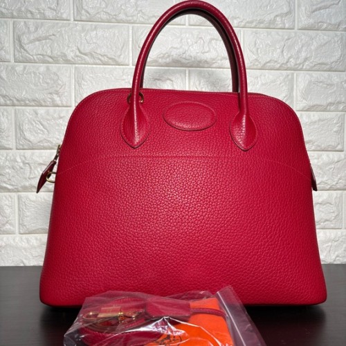 エルメス ボリード35 トゴ ルージュヴィフ □F刻印 ショルダーバッグ