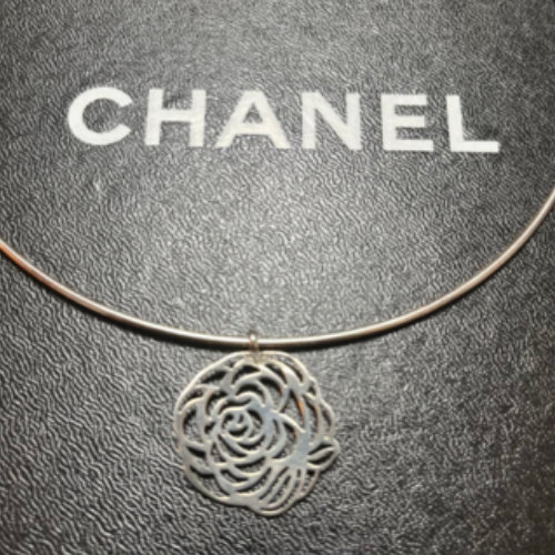 CHANEL チョーカー　ネックレス　カメリア　シルバー SV925