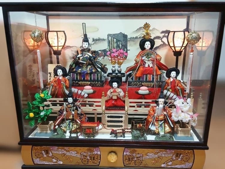 まごころ雛 善光作 雛人形 3段 ガラスケース入り