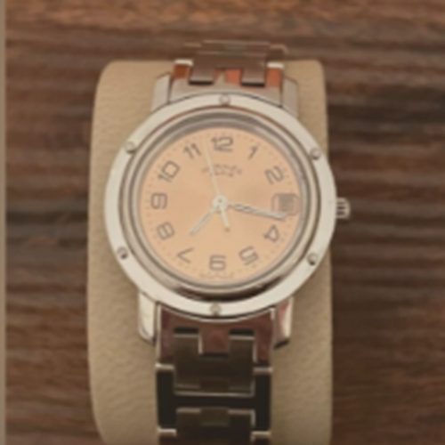 エルメス クリッパー ピンクゴールド文字盤