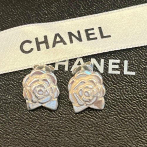 CHANEL シャネル SV925 銀　カメリア フラワー　ピアス