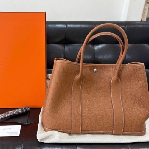 新品エルメスガーデンパーティー30K刻印ゴールド6/23購入品レザー