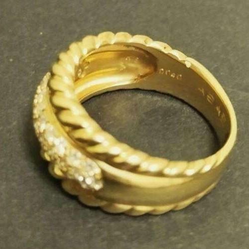 18K　イエローゴールド　ダイアモンド0.4カラットリング