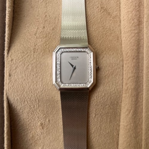 セイコー その他 セイコー SEIKO 9300-5090 クレドール K18WG スクエア ダイヤベゼル