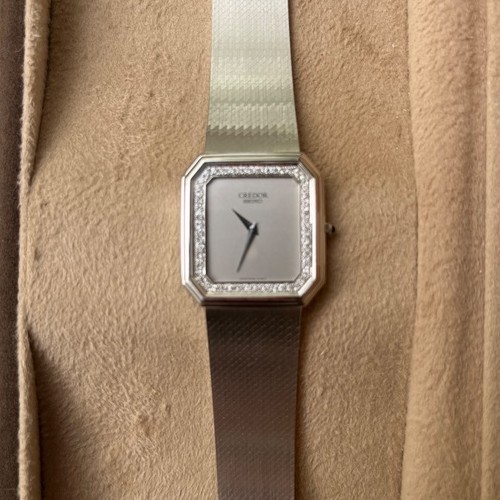 セイコー その他 セイコー SEIKO 9300-5090 クレドール K18WG スクエア ダイヤベゼル