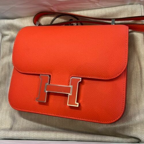 コンスタンスミニ オレンジフィールド シルバーラッカー金具 ヴォーエプソン K刻