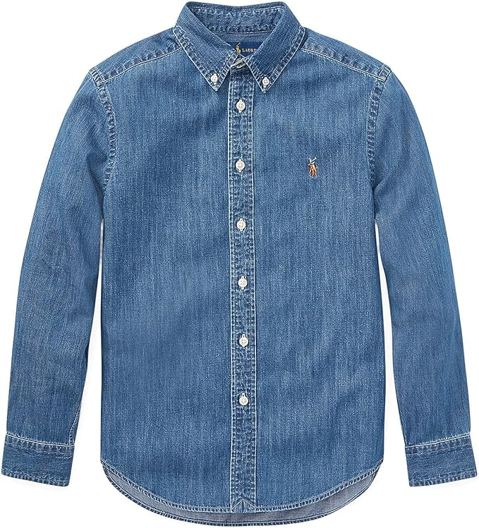 ボーイズ シャンブレー デニム 長袖 シャツ 並行輸入品