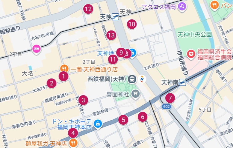 天神周辺Google画像