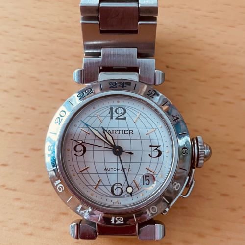 カルティエ パシャ カGMT W31029M7 SS 自動巻