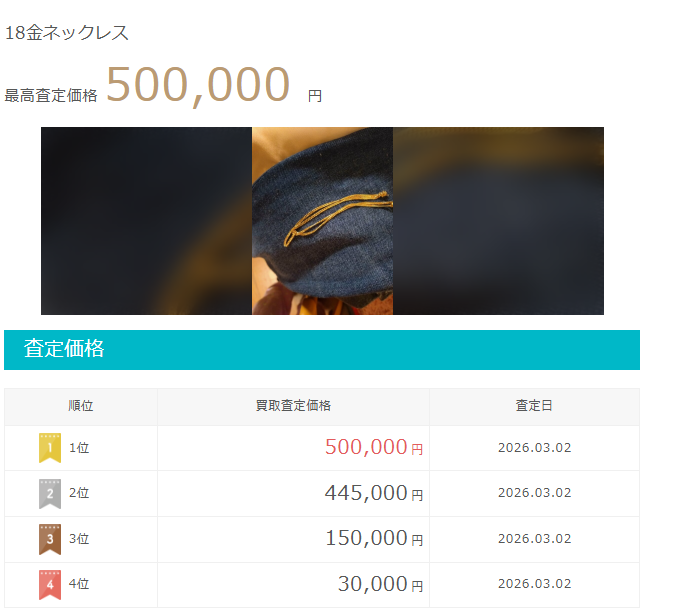 ウリドキの査定結果