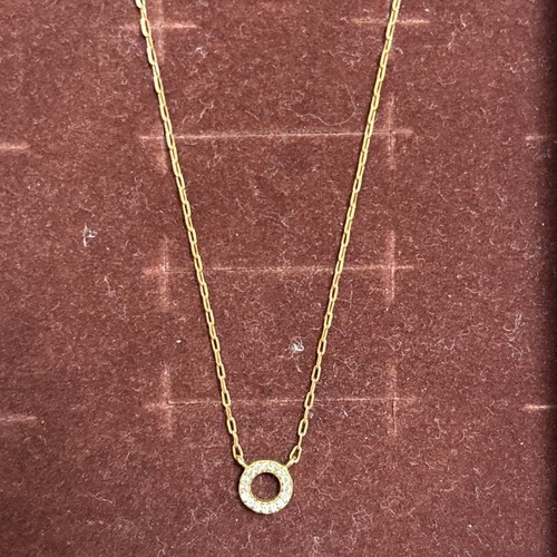 K10YGレイヤー ダイヤモンド サークル ネックレス