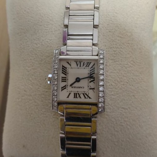 18KWHITE GOLD TANK FRANCAISE