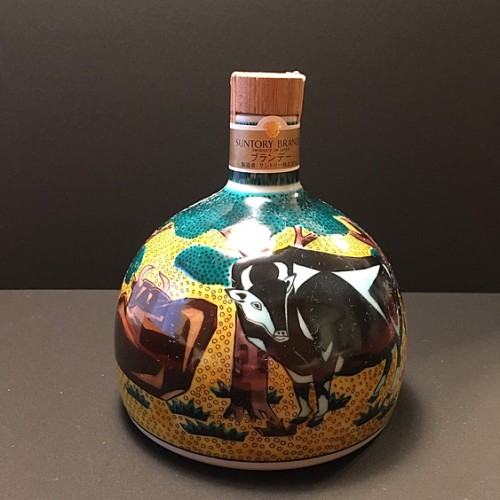 サントリー　ボトルコレクション　特製ブランデー　九谷焼　吉田屋風牛の図