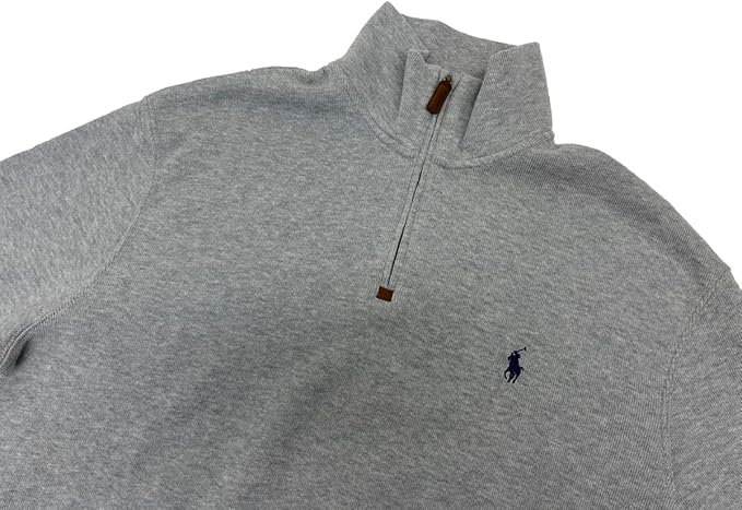 メンズ フレンチリブ ハーフジップ スウェット プルオーバー 無地 ワンポイント 並行輸入品