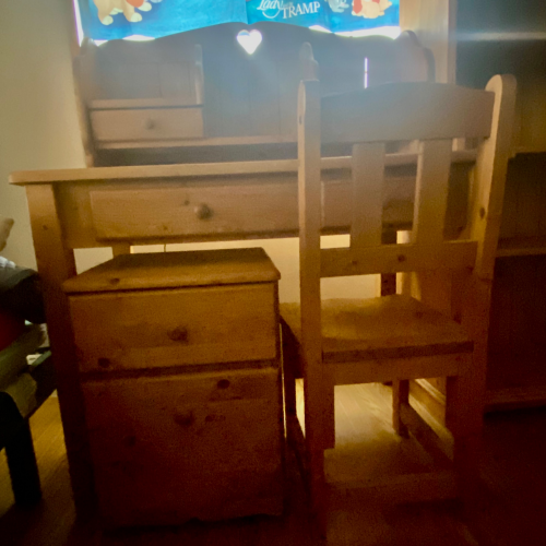 パイン材学習机セット