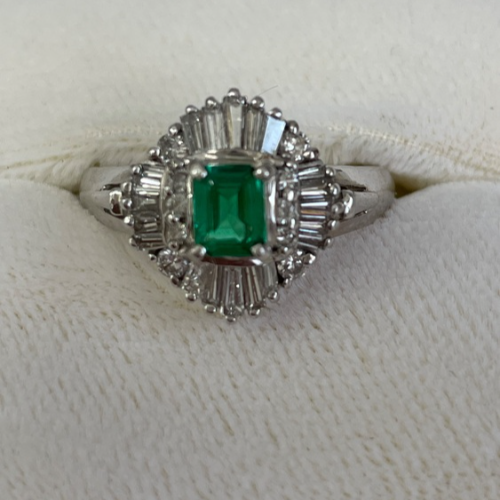 PT900 リング　エメラルド0.35 MD0.69 7.46g