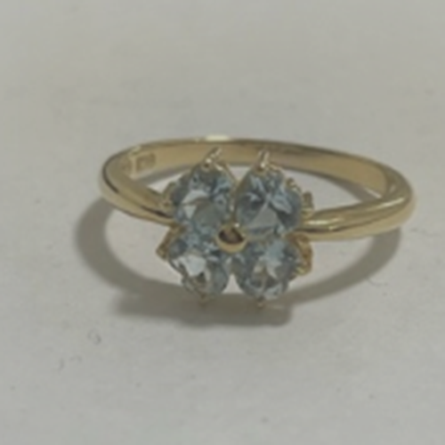 K18 アクアマリン付き指輪