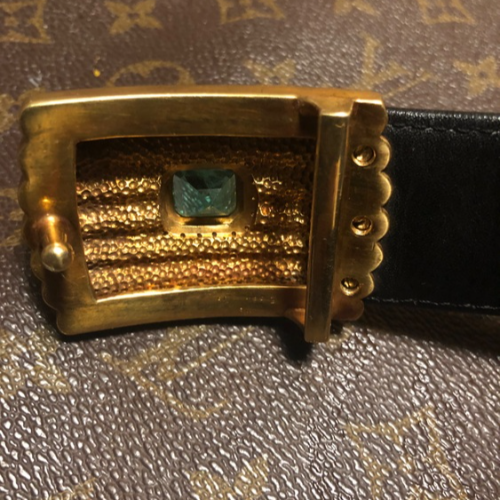 エメラルドダイヤ金ワニ皮ベルト