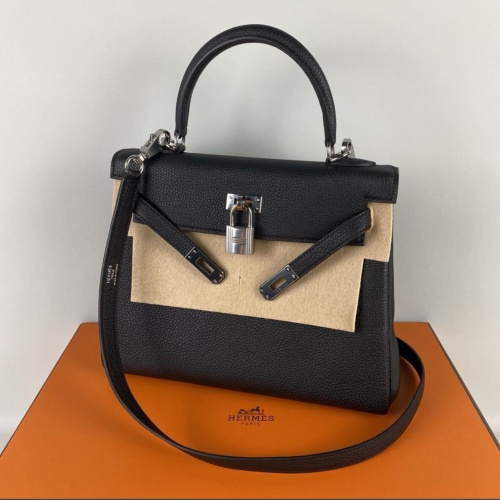 ケリー25 ブラック トゴ W刻印 シルバー金具