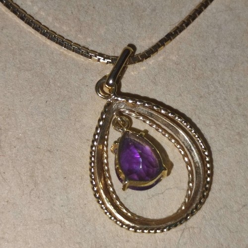 18金 チェーンネックレス アメジストペンダント