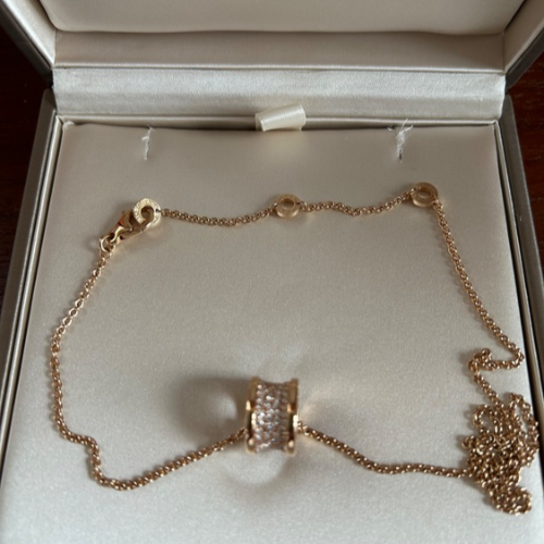 ブルガリ　B-ZERO1 パヴェダイヤネックレス　ピンクゴールド