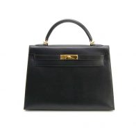 エルメス ケリー32cm 外縫い BOXカーフ ブラック ゴールド金具
