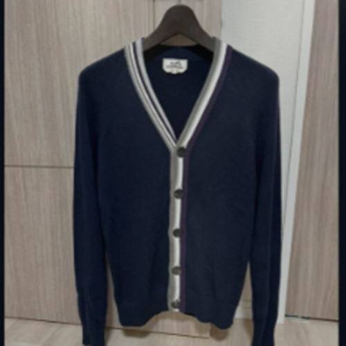 HERMES エルメス　カーディガン　アシンメトリーストライプ　サイズS