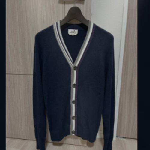 HERMES エルメス　カーディガン　アシンメトリーストライプ　サイズS