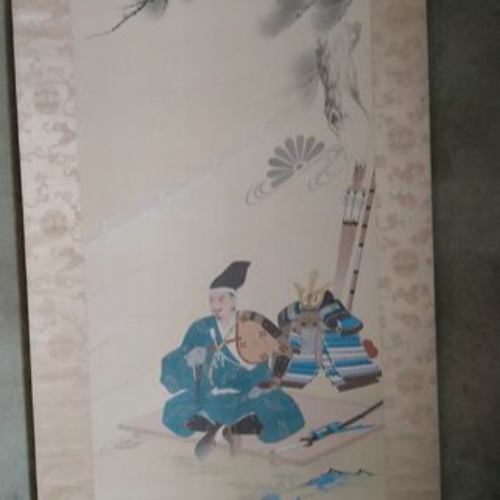 楠公　掛け軸(箱有)