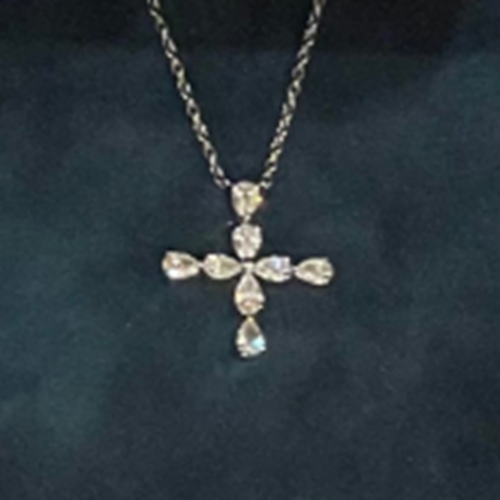 ハリーウィンストン ペアシェイプミニクロス ネックレス