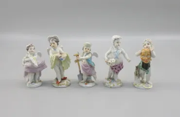 陶磁器 マイセン 天使人形 計5点