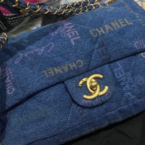 CHANEL シャネル マトラッセ デニム ブルー/マルチカラー ゴールド金具
