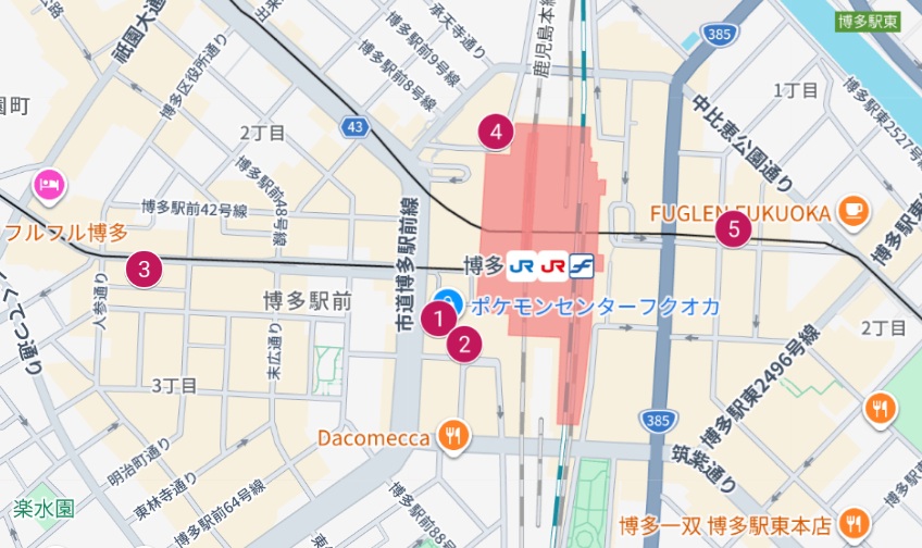 博多駅周辺Google画像