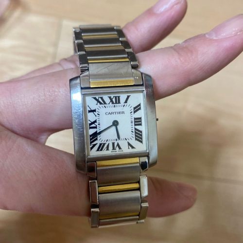 カルティエ タンクフランセーズMM W51006Q4 SS×YG QZ アイボリ